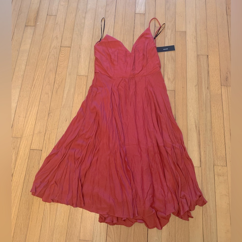 Lulus Dress - Size large orange rust lace up back NWT